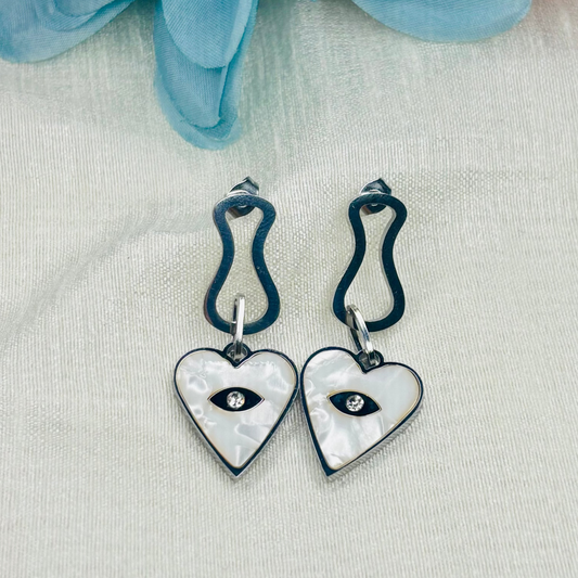 Mystic Gaze Heart Danglers
