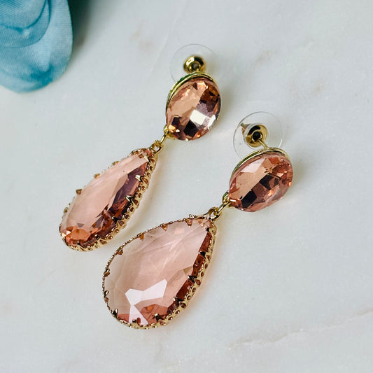 Peach Glow Teardrop Danglers