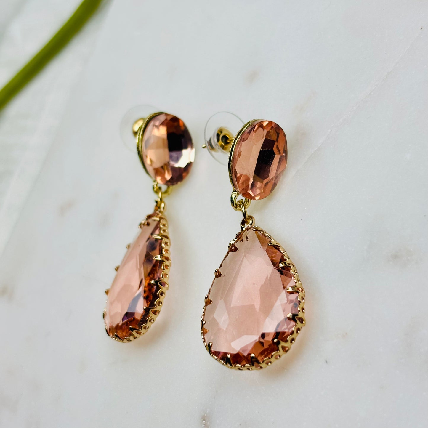 Peach Glow Teardrop Danglers