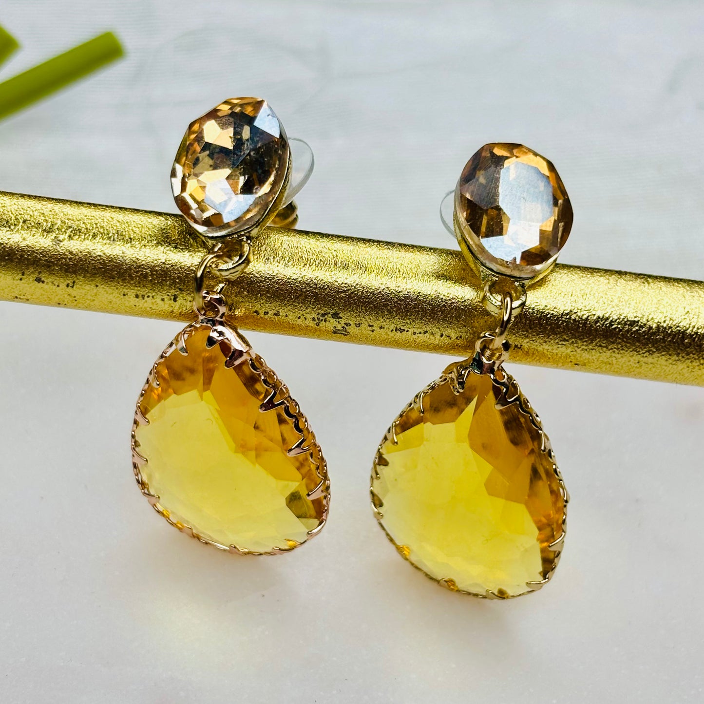 Golden Sunrise Teardrop Earrings