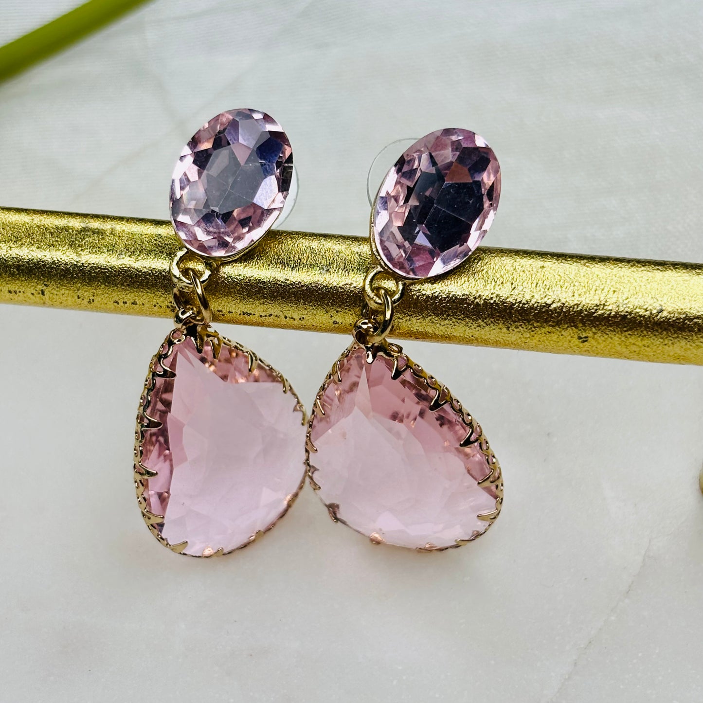 Rose Teardrop Crystal Earrings