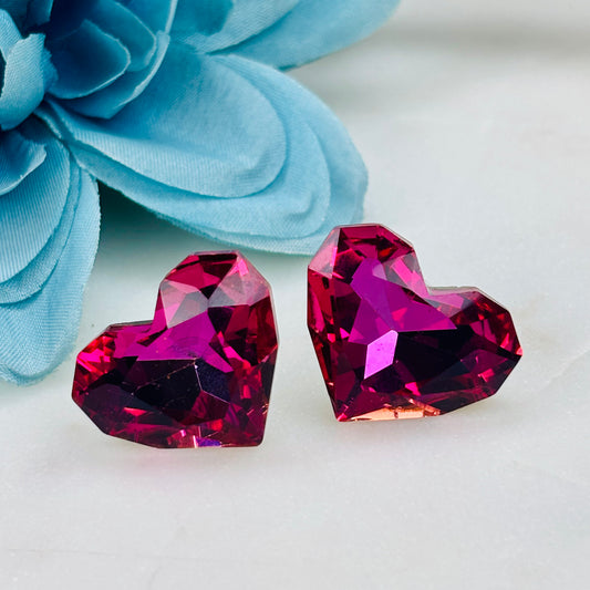 Crystal Heart Studs