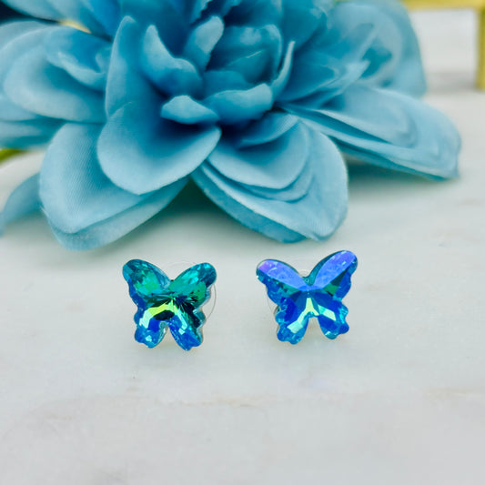 Ocean Crystal Butterfly Studs