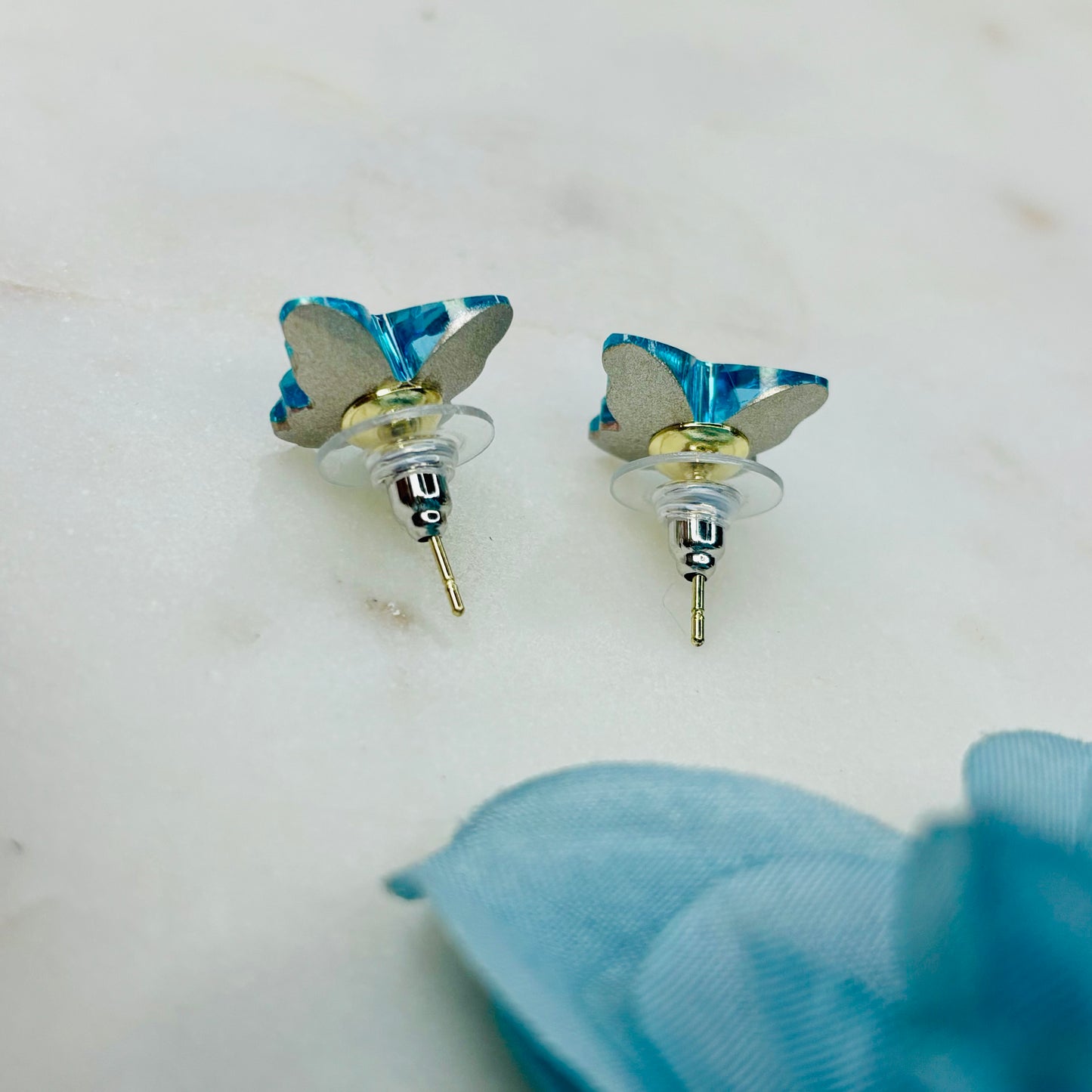 Ocean Crystal Butterfly Studs