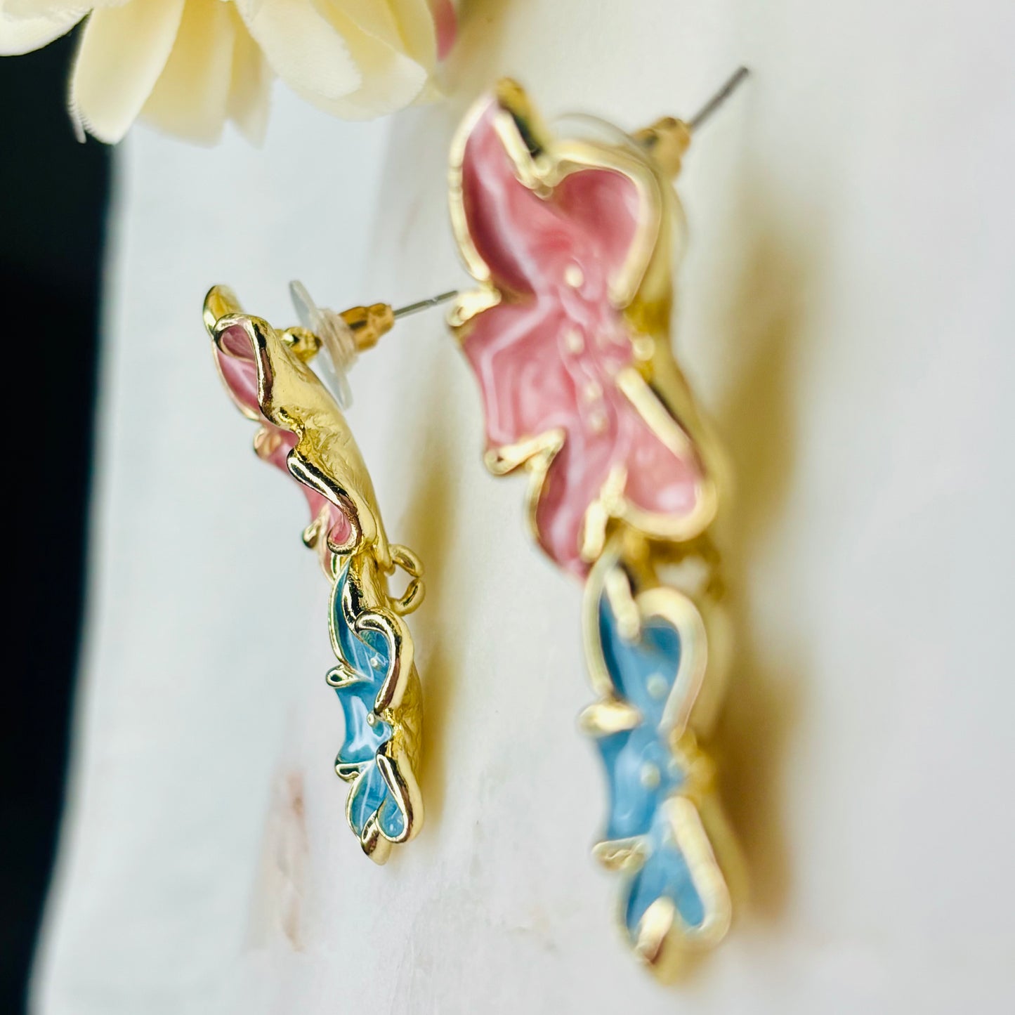 Blossom Pop Earrings- Pink & Blue