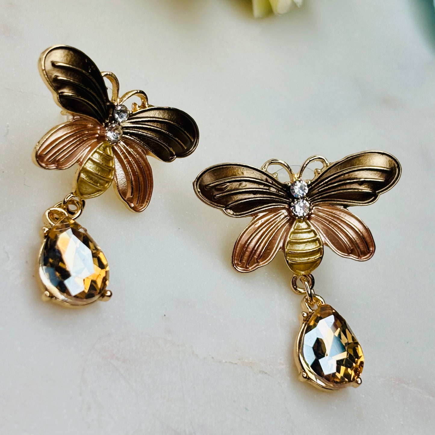Topaz Butterfly Earrings
