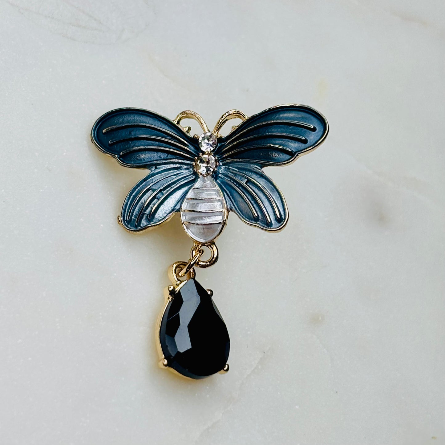 Midnight Black Butterfly Earrings