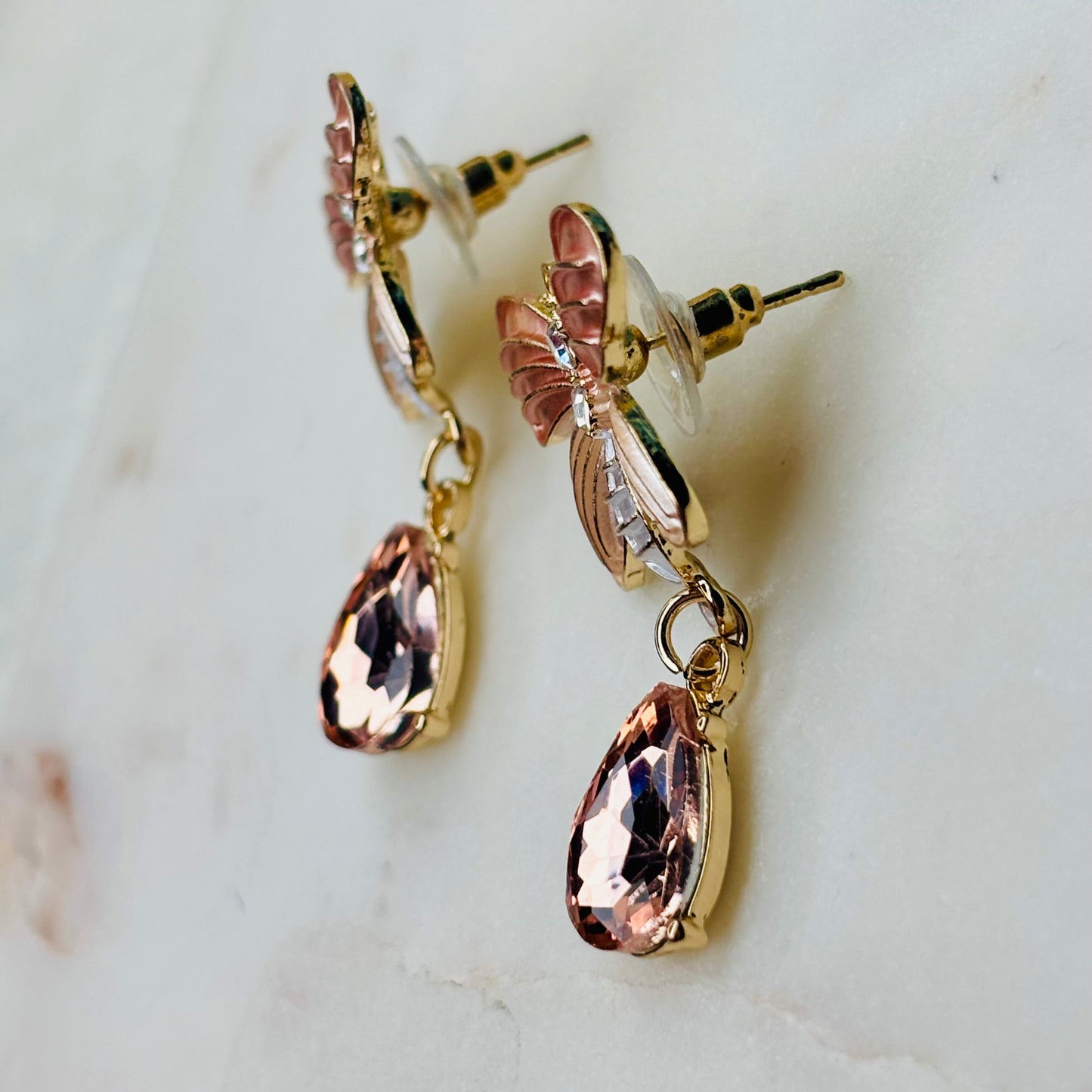 Peach Butterfly Earrings