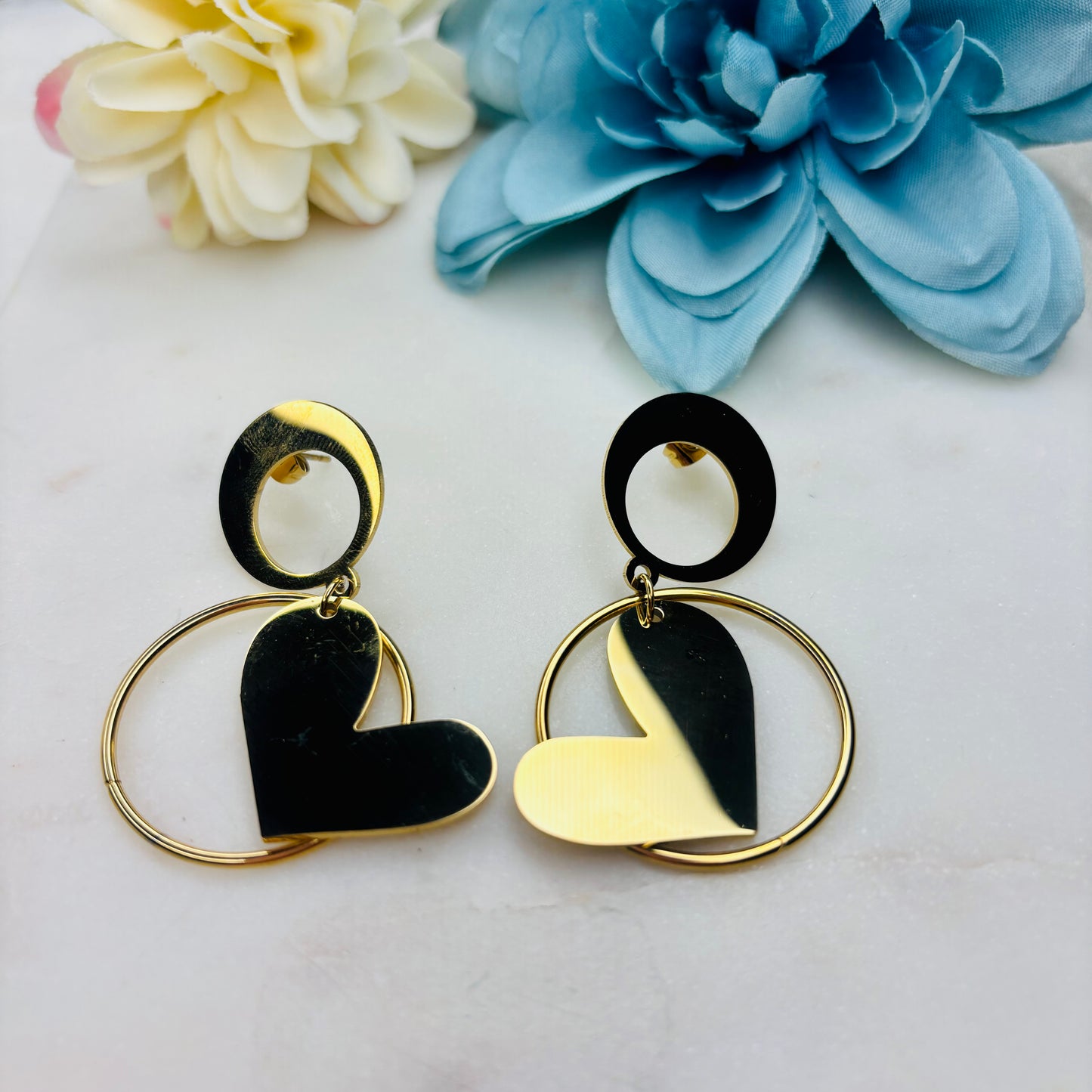 Modern Heart Hoop Earrings