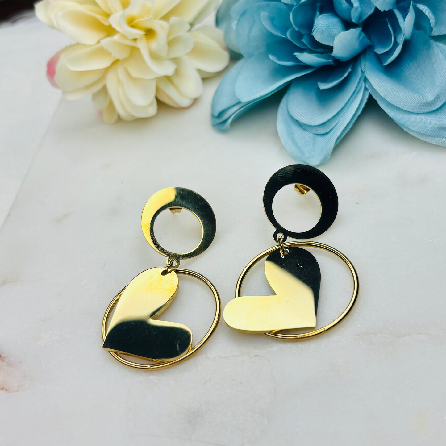 Modern Heart Hoop Earrings