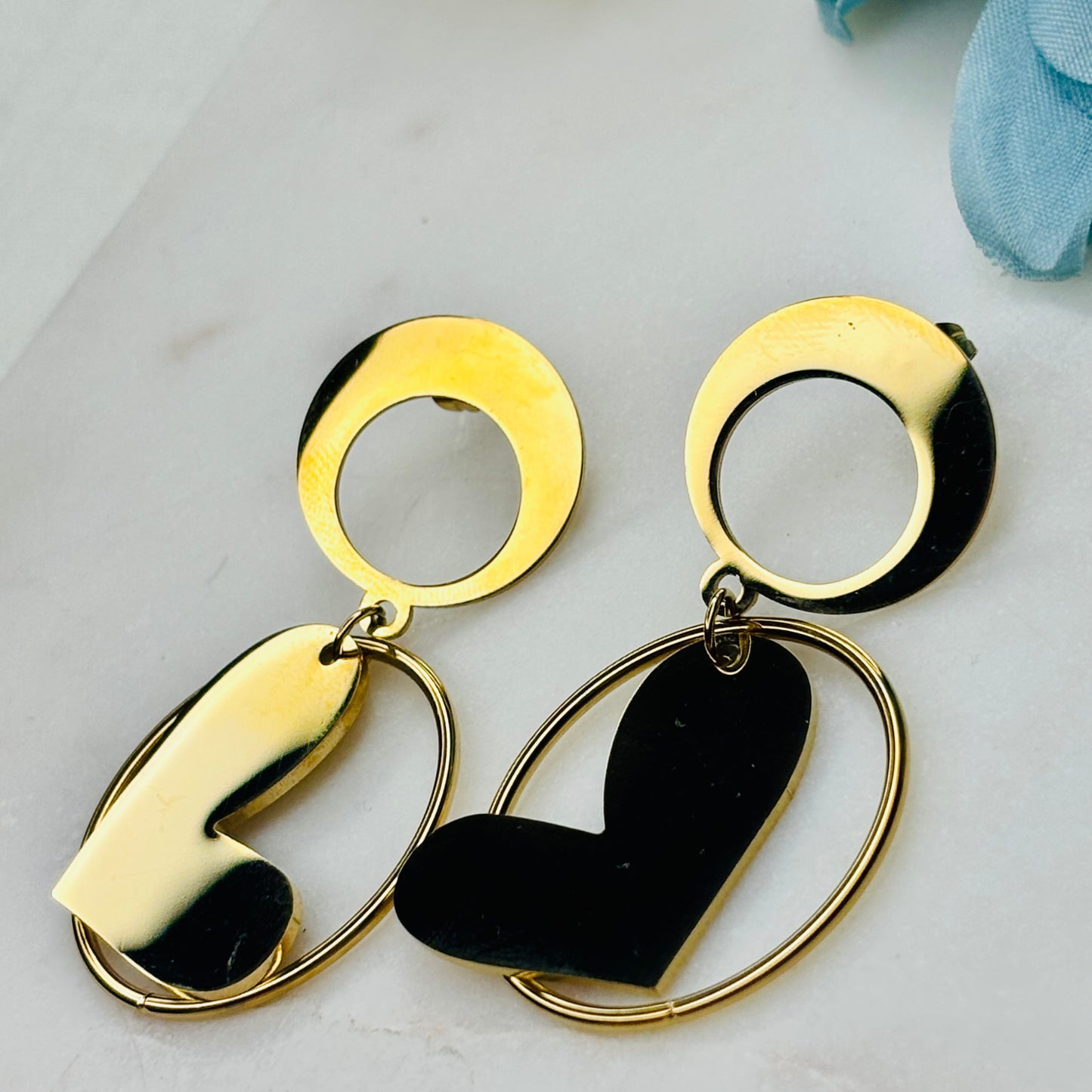 Modern Heart Hoop Earrings