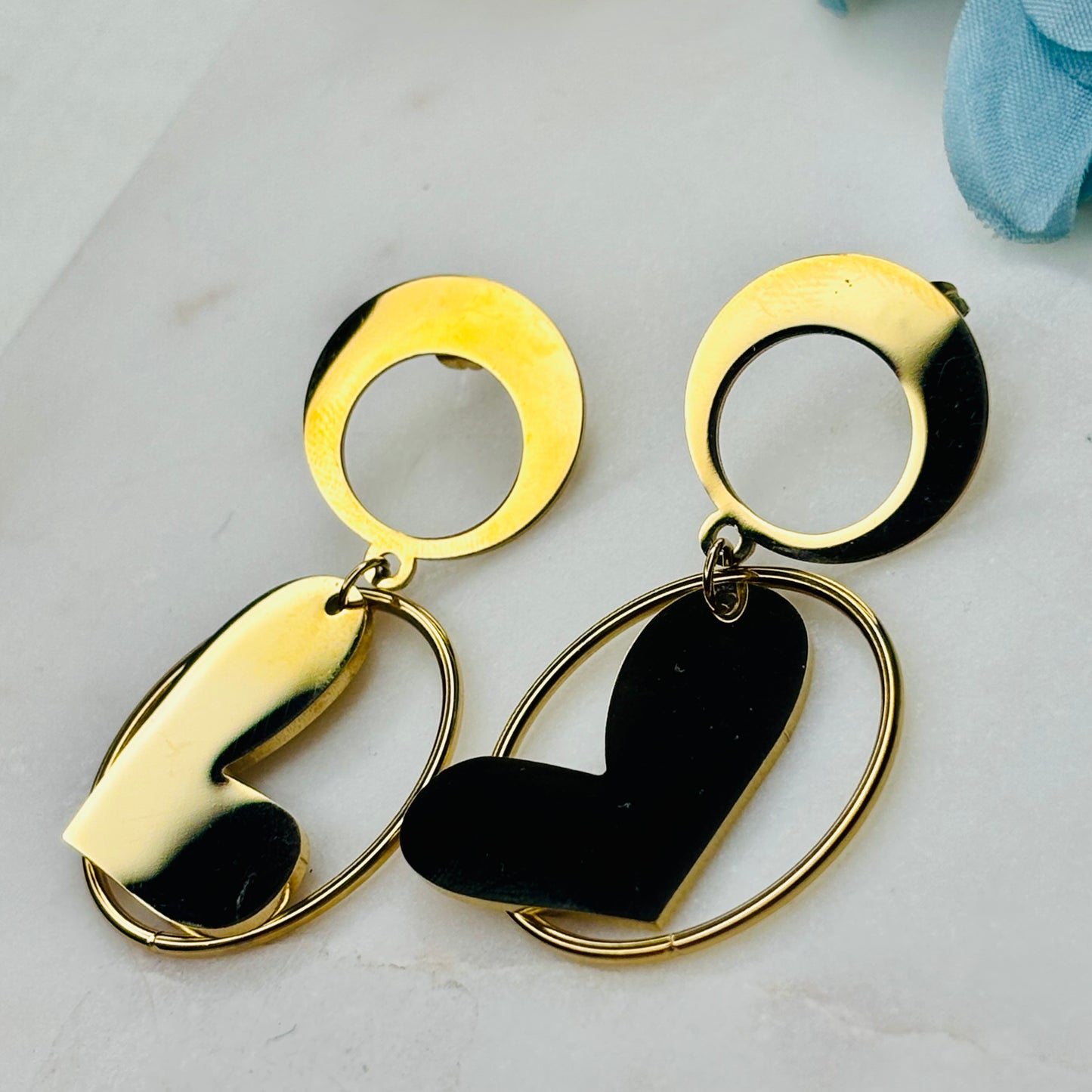 Modern Heart Hoop Earrings