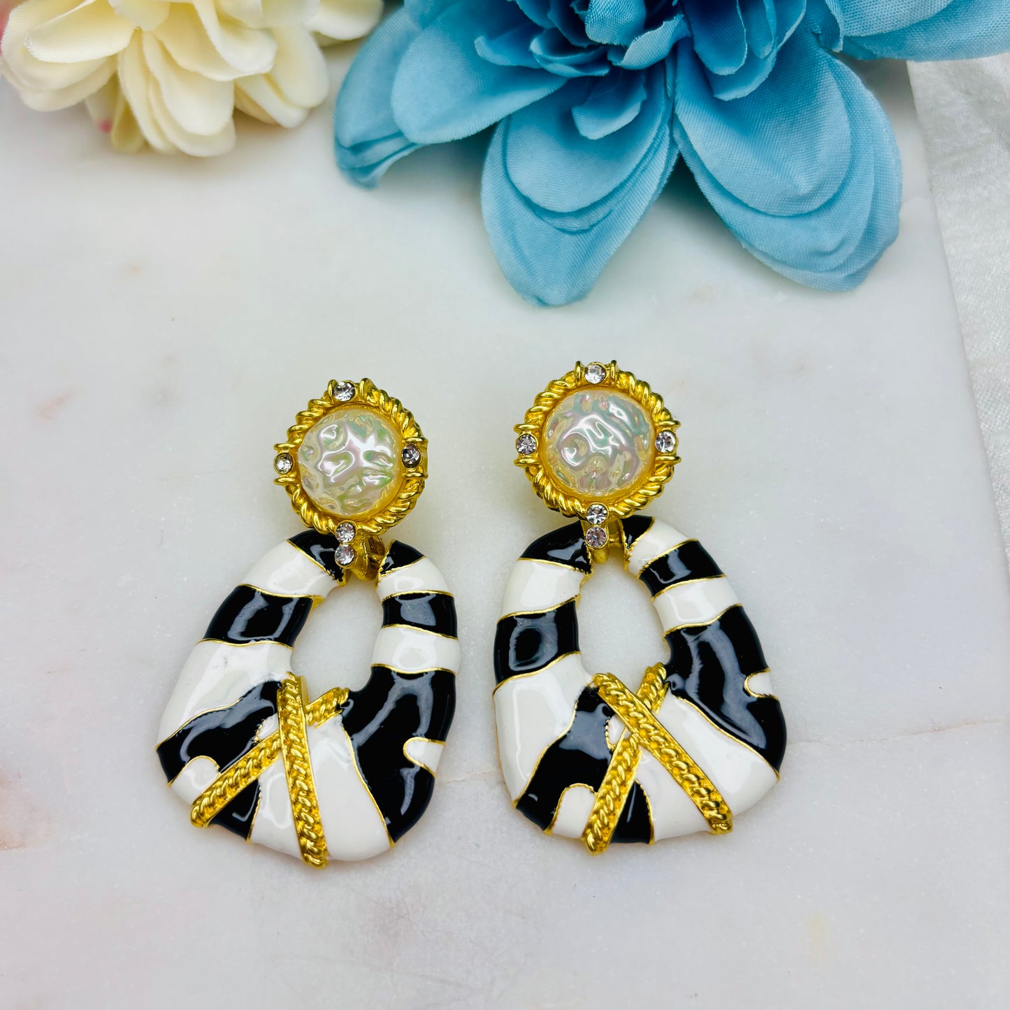 Zebra Luxe Statement Earrings
