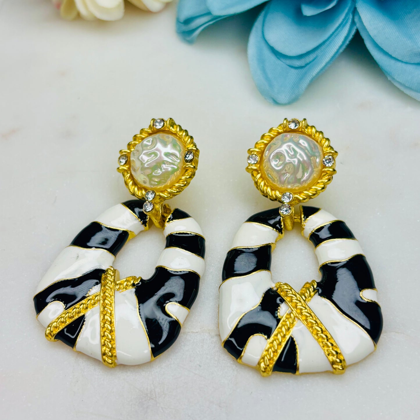 Zebra Luxe Statement Earrings