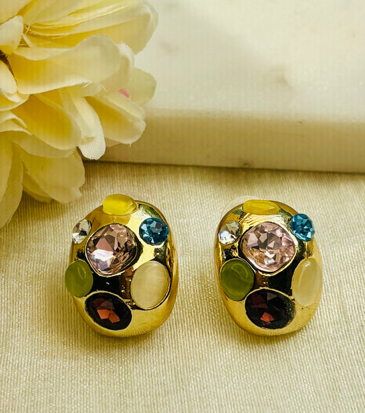 Multicolor Gemstone Dome Studs