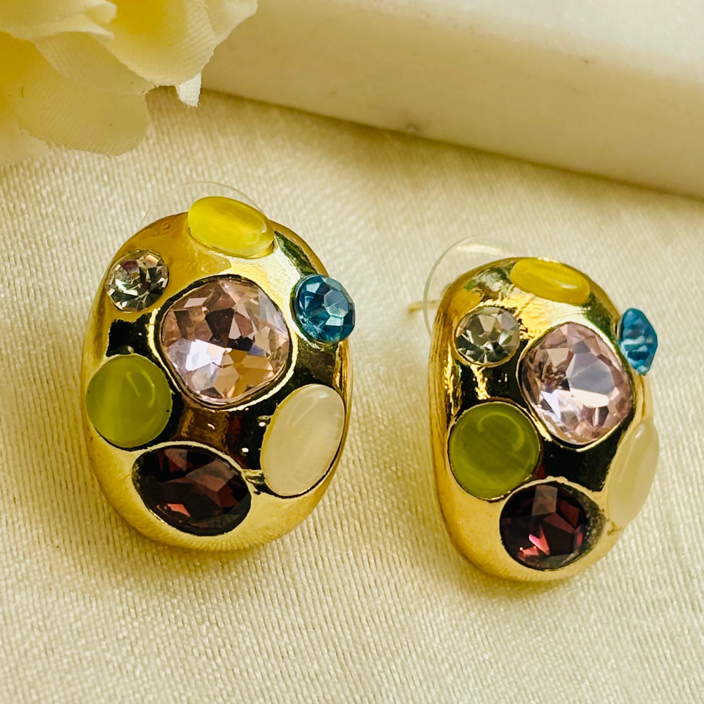 Multicolor Gemstone Dome Studs