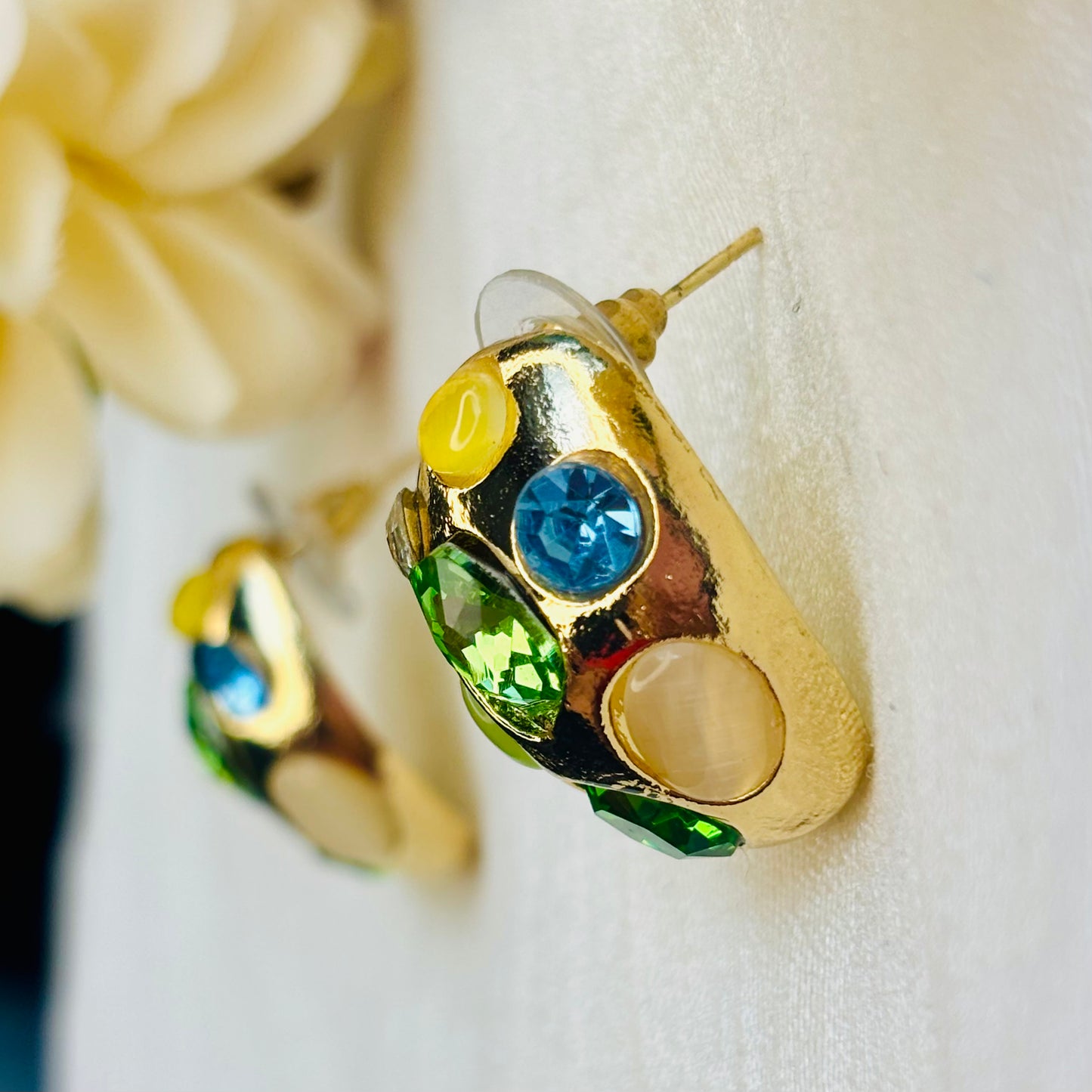 Green Gemstone Dome Studs