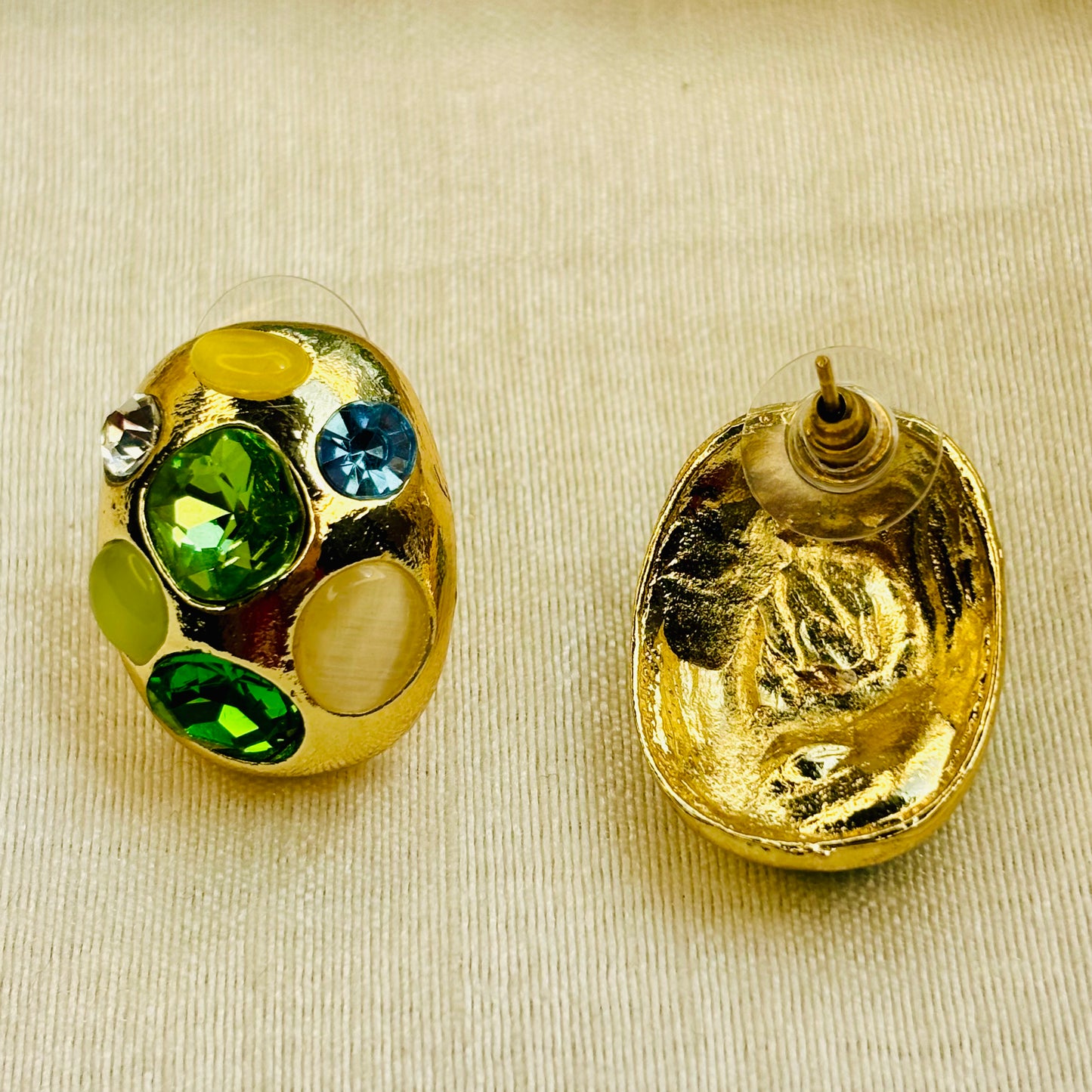 Green Gemstone Dome Studs