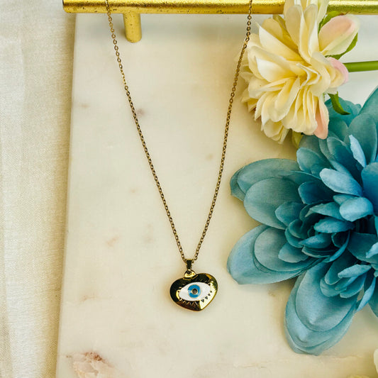 Evil-Eye Heart Necklace
