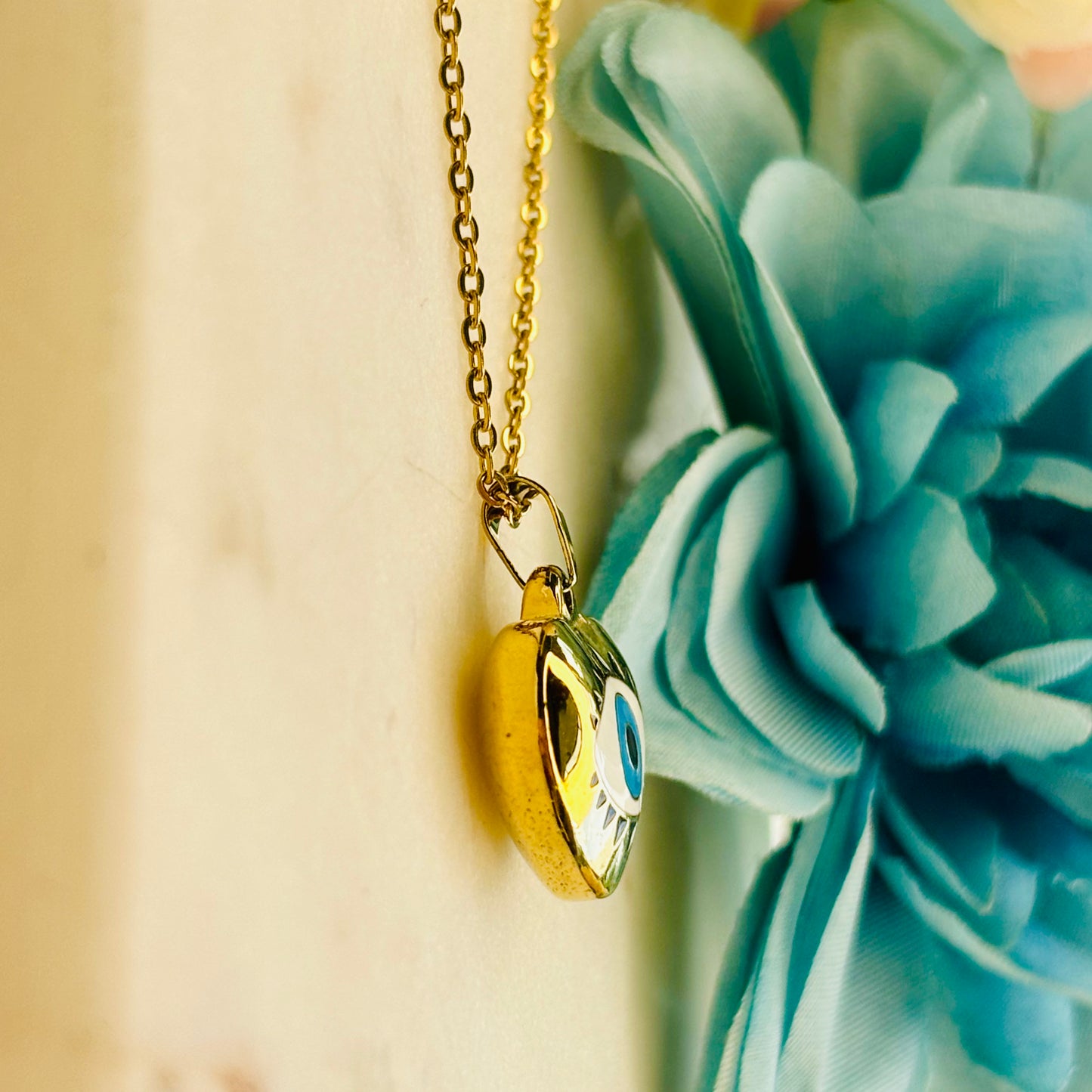 Evil-Eye Heart Necklace