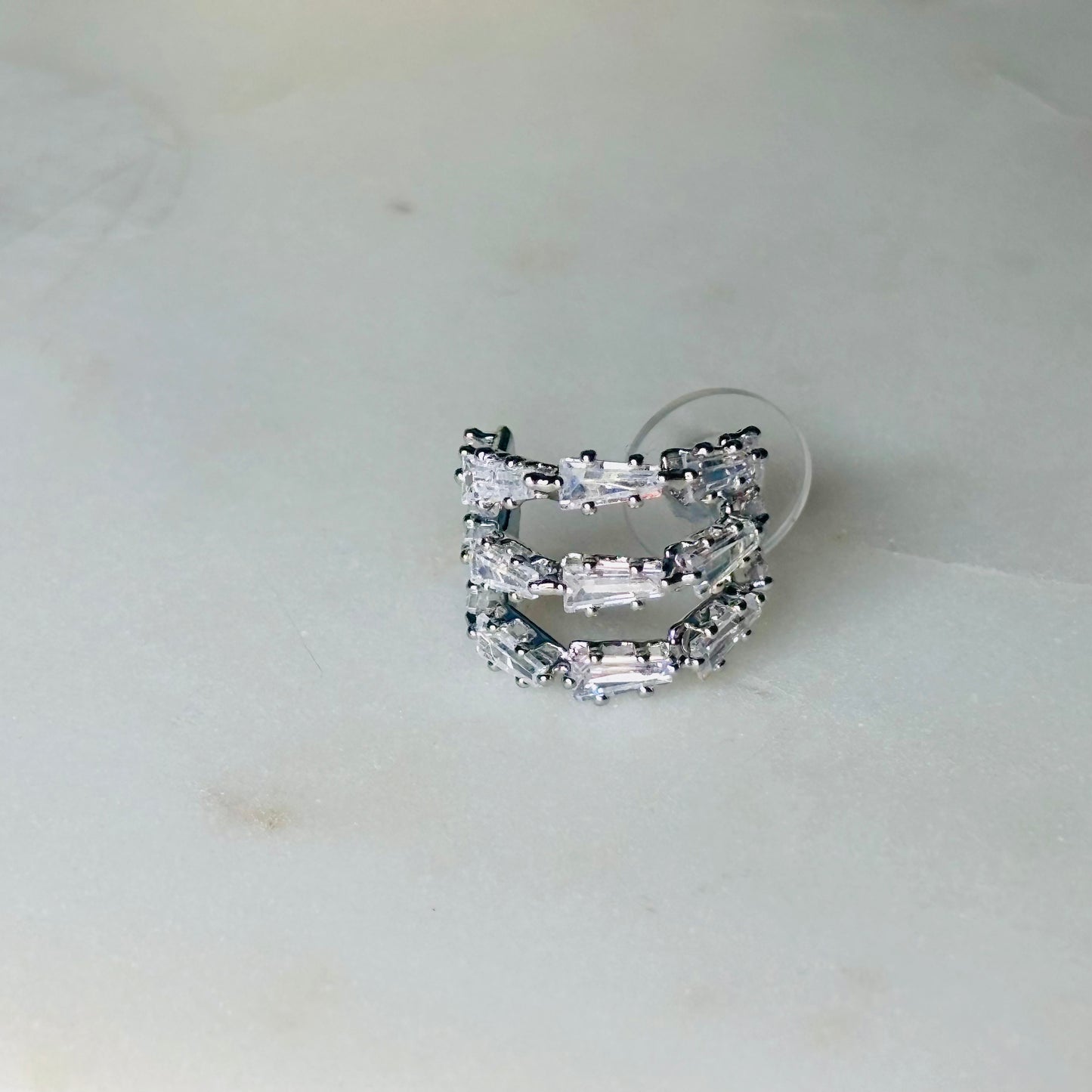 Crystal Cage Silver Studs