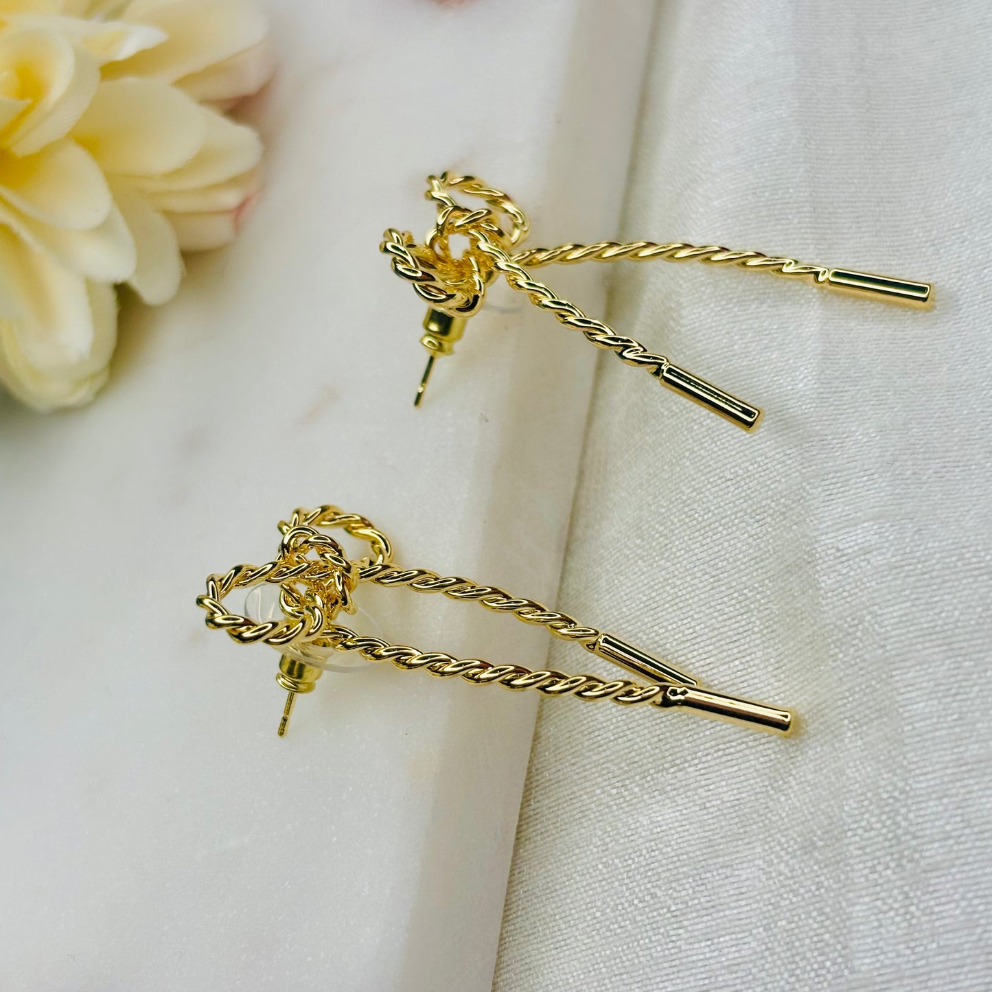 Twisted Bow Drop Earrings