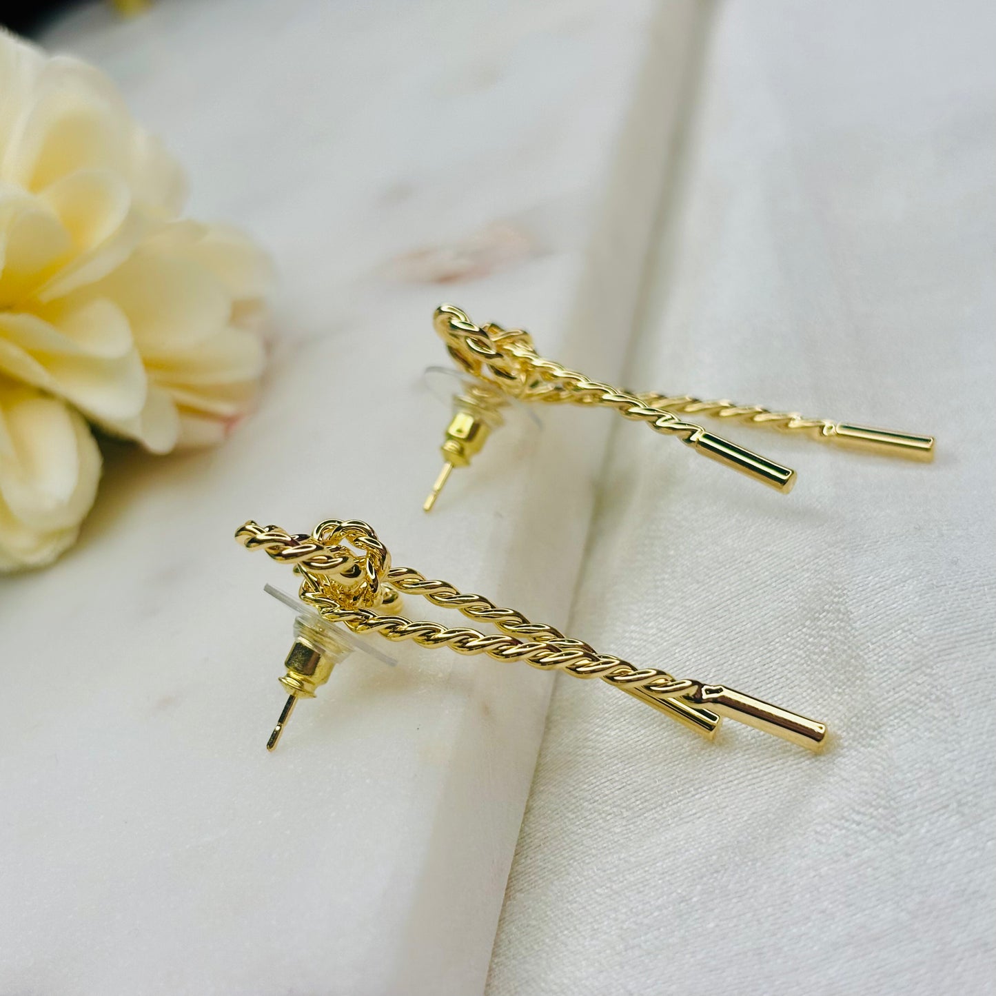 Twisted Bow Drop Earrings
