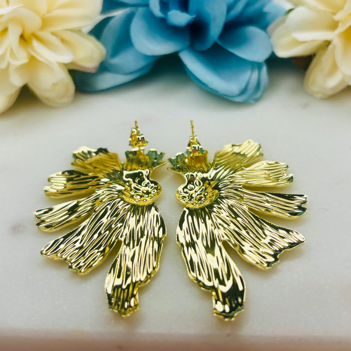 Golden Bloom Statement Studs
