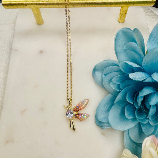 Golden Hummingbird Necklace