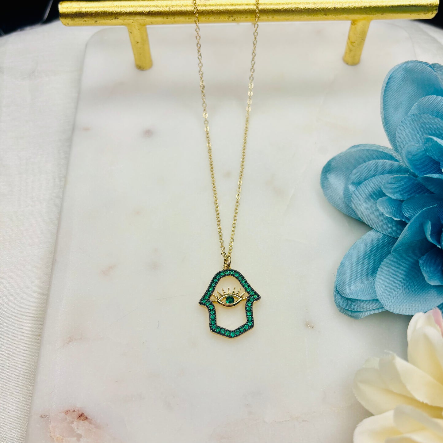 Green Evil-Eye Necklace