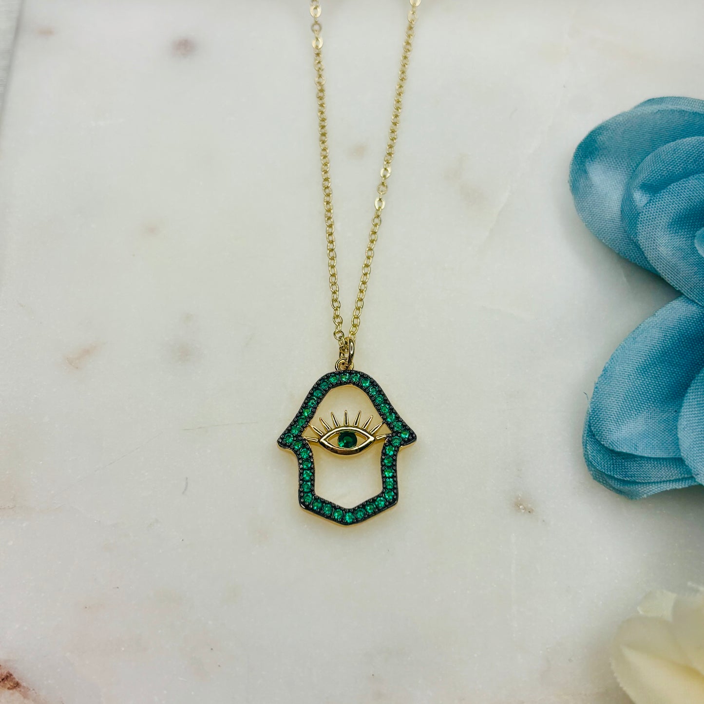 Green Evil-Eye Necklace