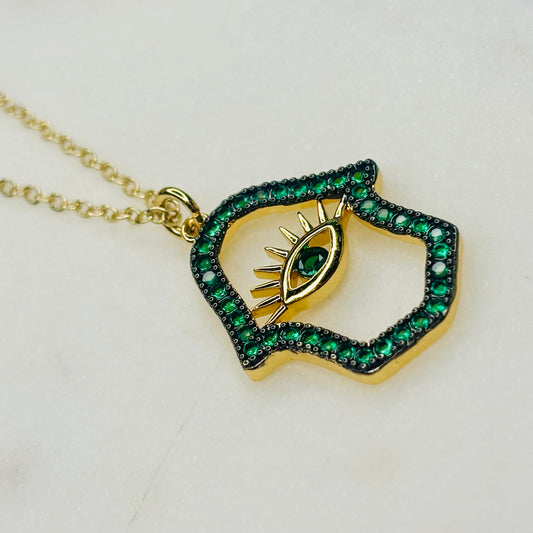 Green Evil-Eye Necklace
