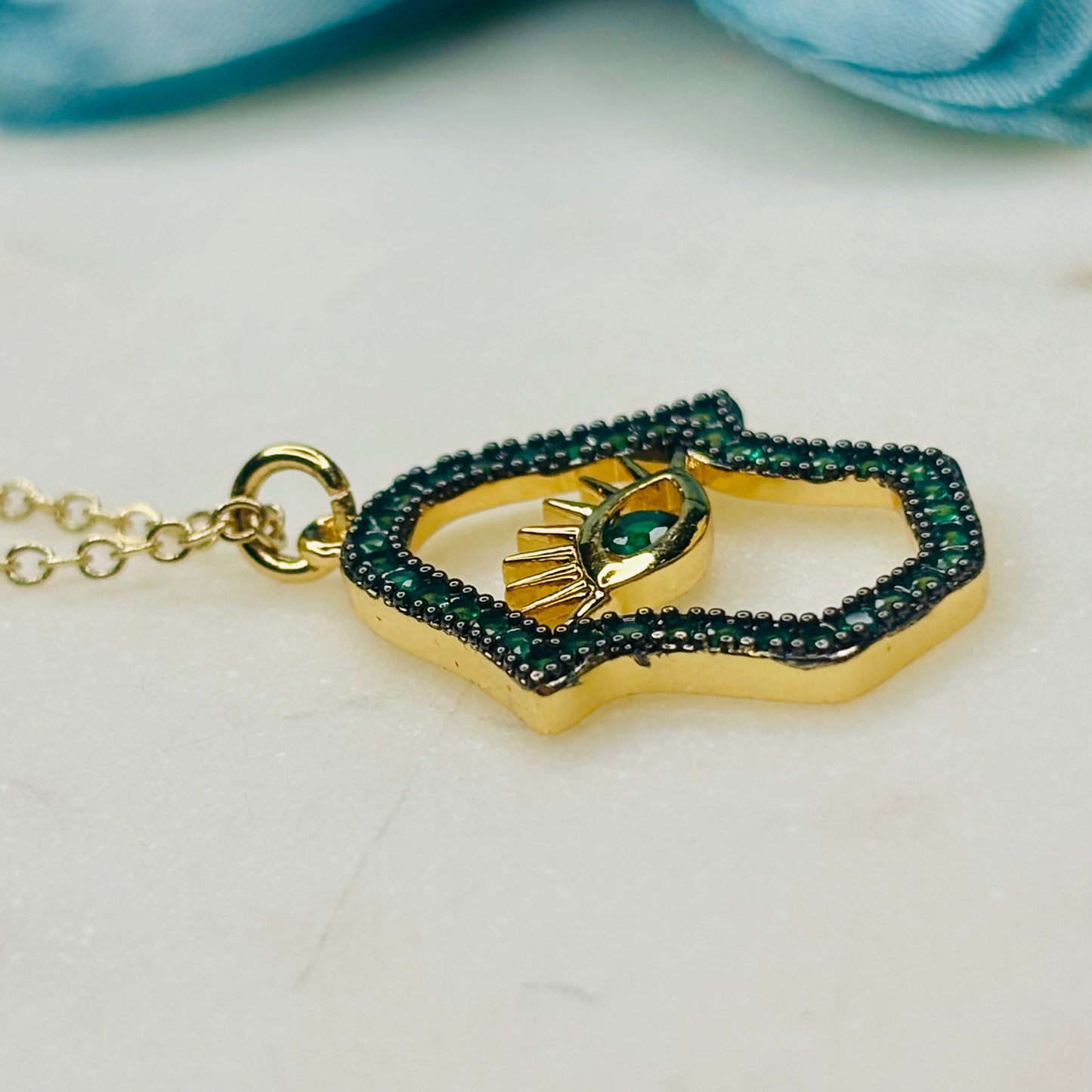 Green Evil-Eye Necklace