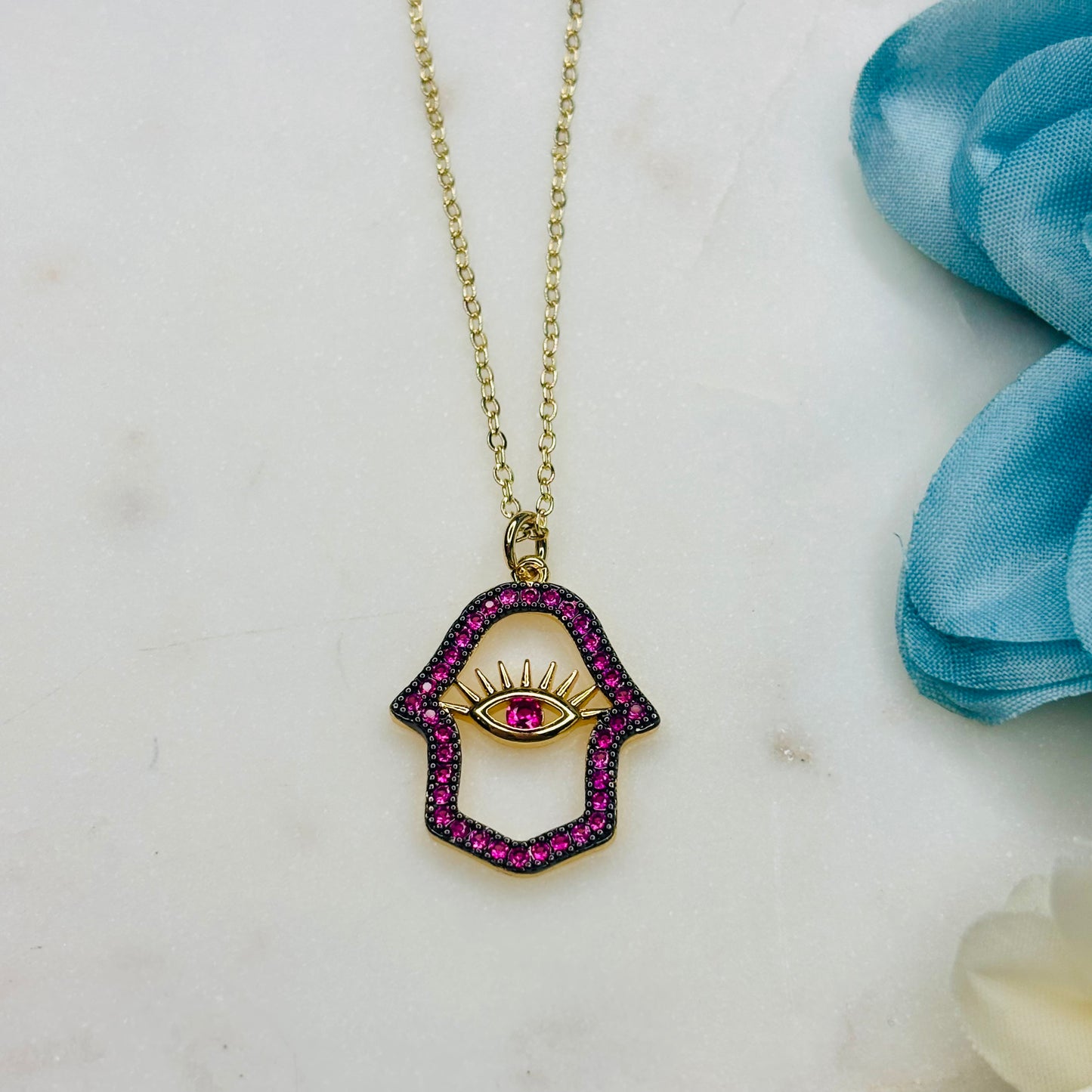 Pink Evil-Eye Necklace