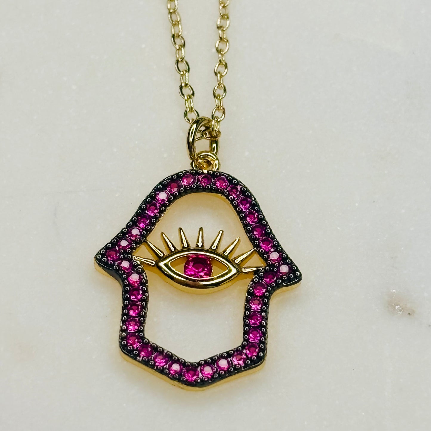 Pink Evil-Eye Necklace