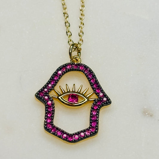 Pink Evil-Eye Necklace