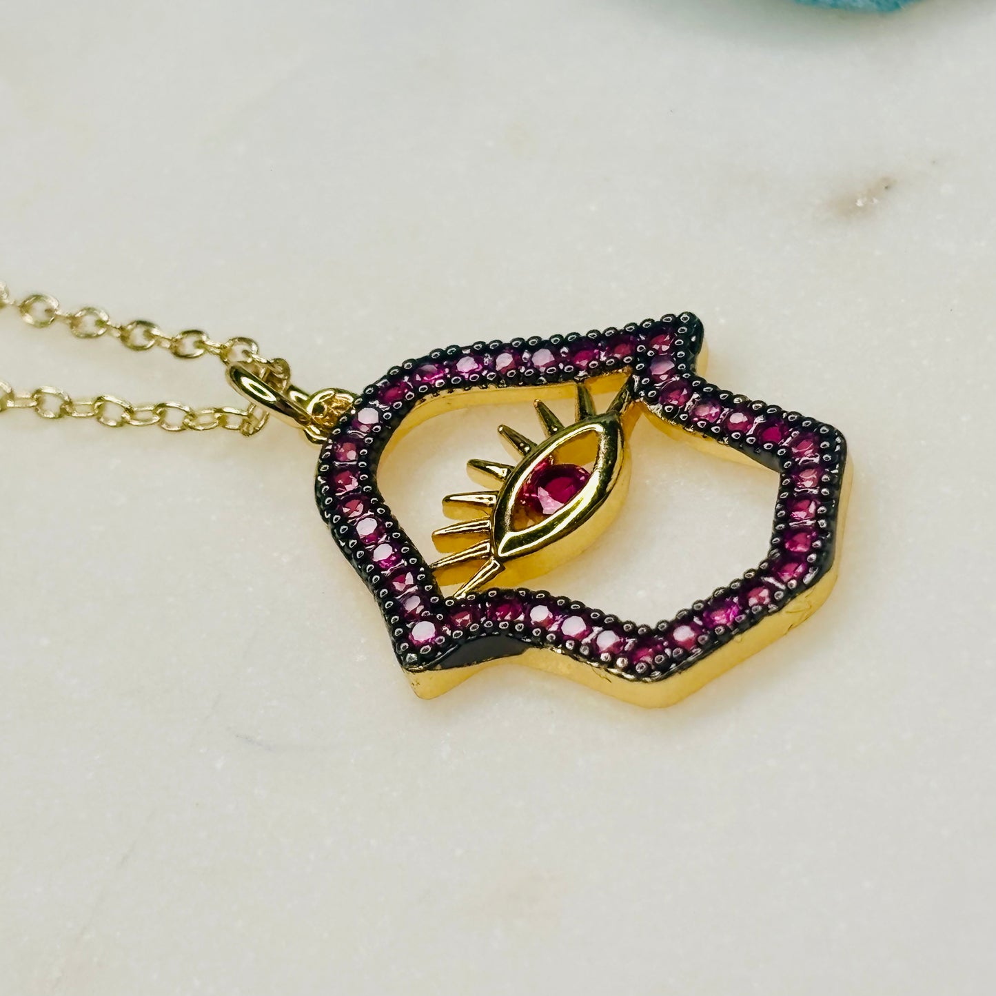 Pink Evil-Eye Necklace