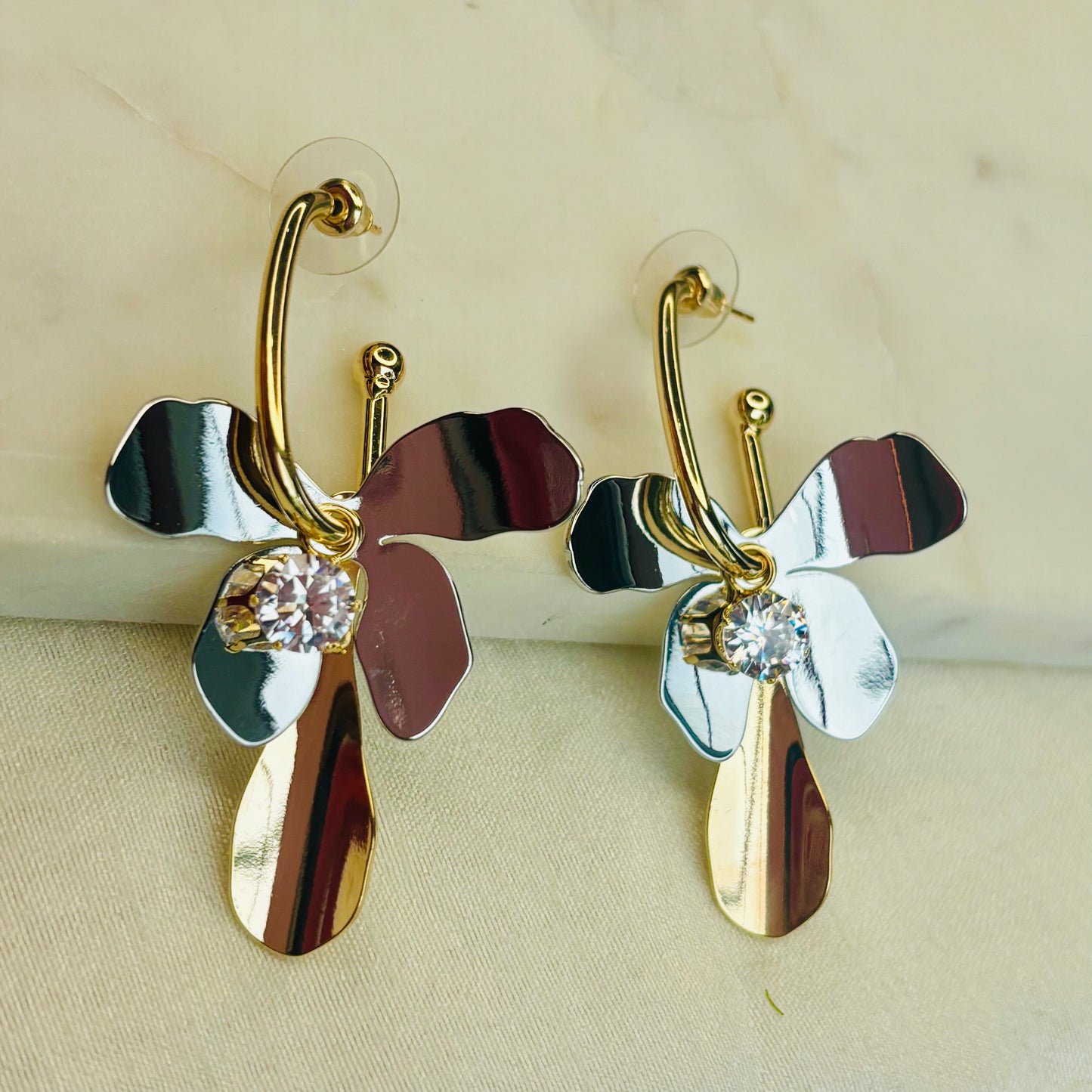 Dual-Tone Orchid Hoops