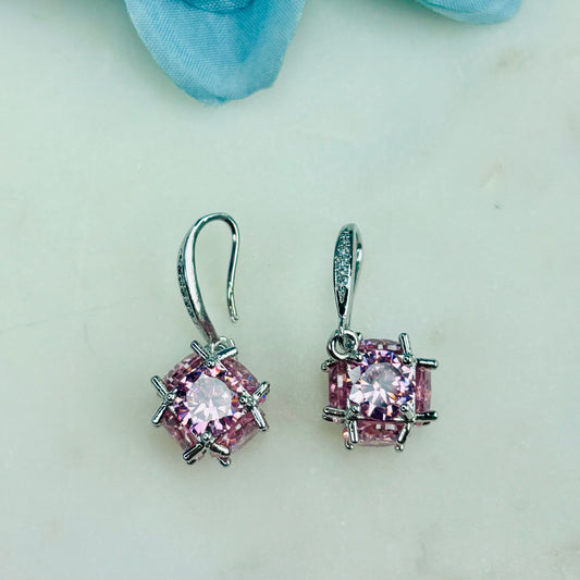 Pink Crystal Danglers