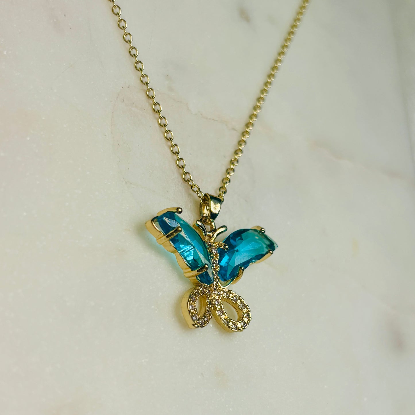 Ocean Blue Butterfly Necklace