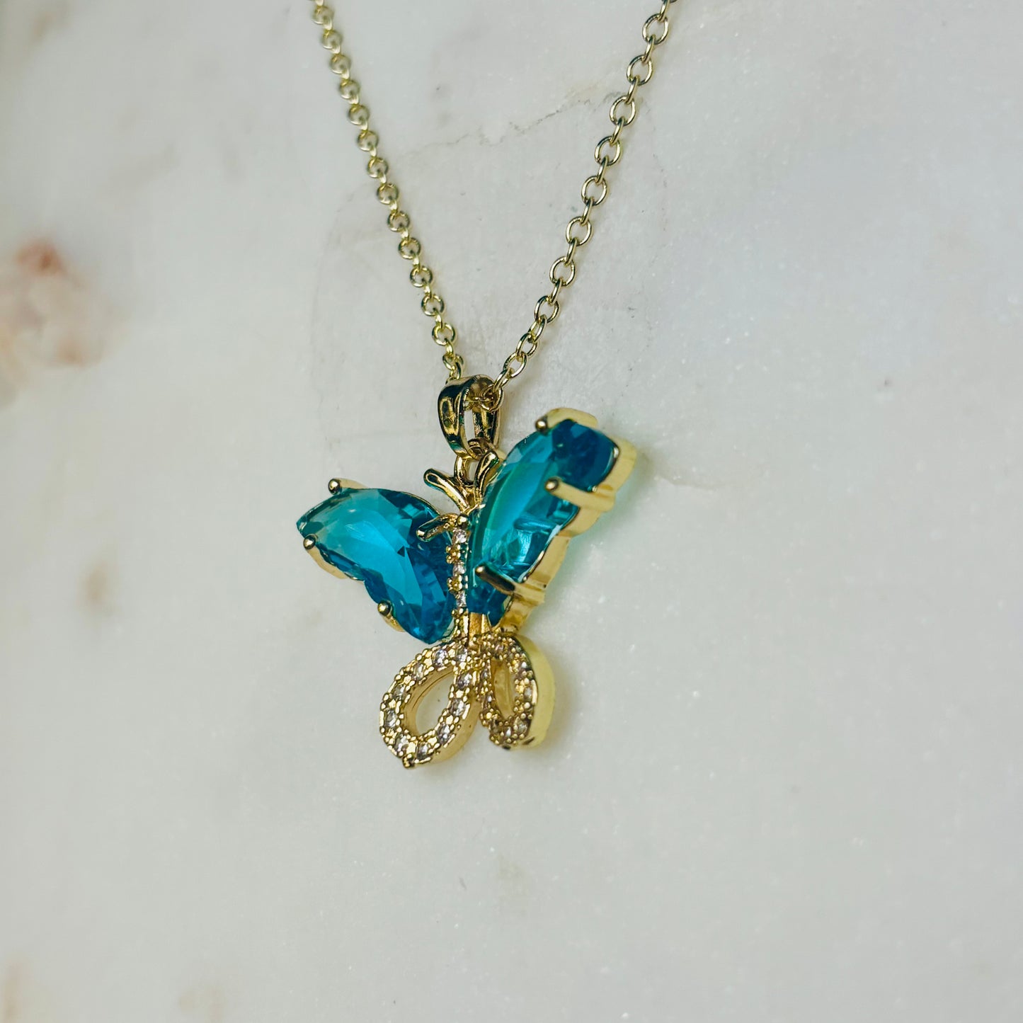Ocean Blue Butterfly Necklace