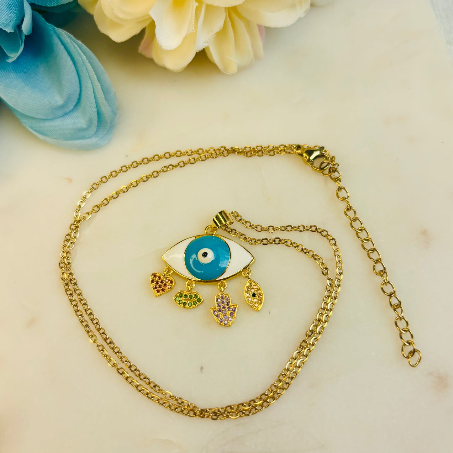 Charm-Spell Evil-Eye Necklace