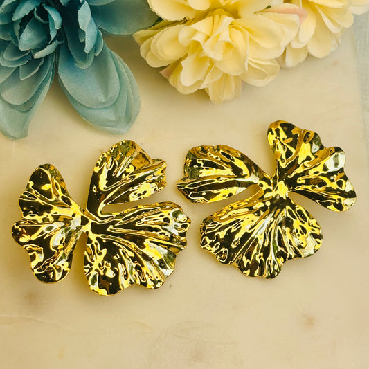 Textured Leaf Studs