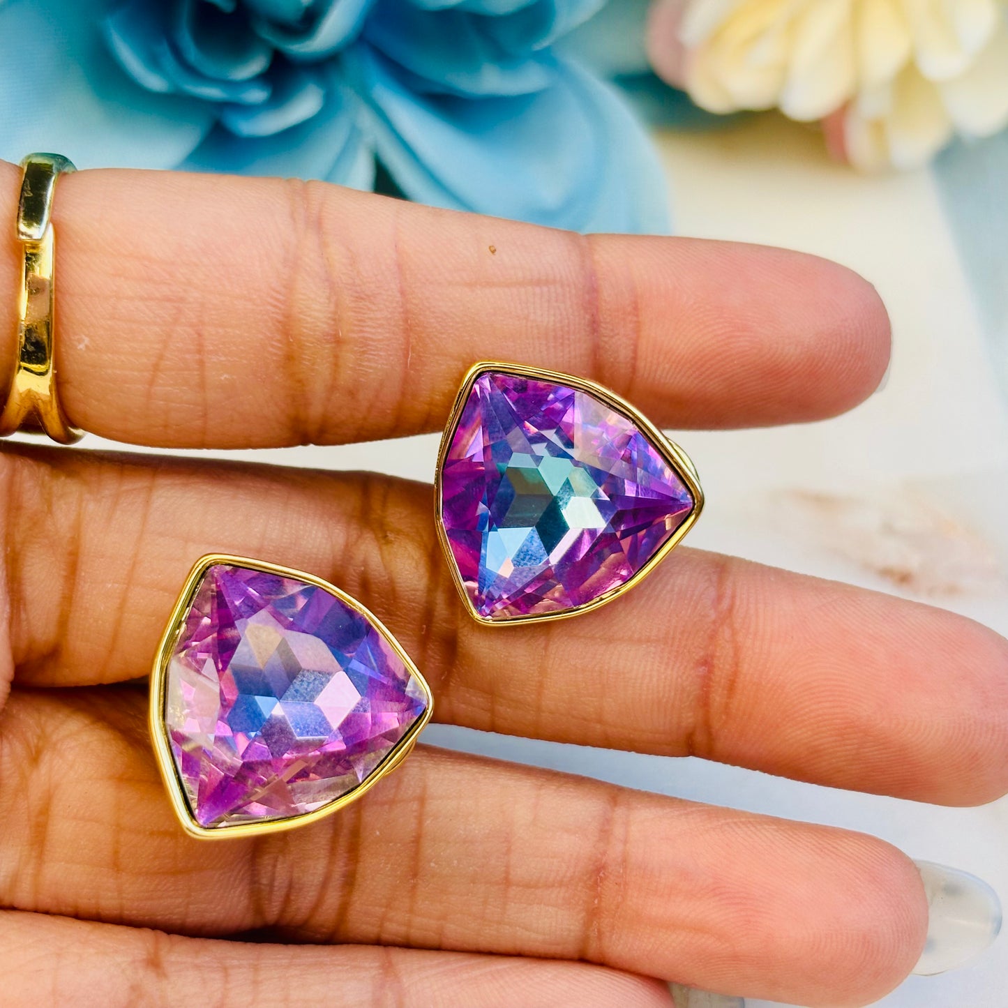 Violet Prism Studs