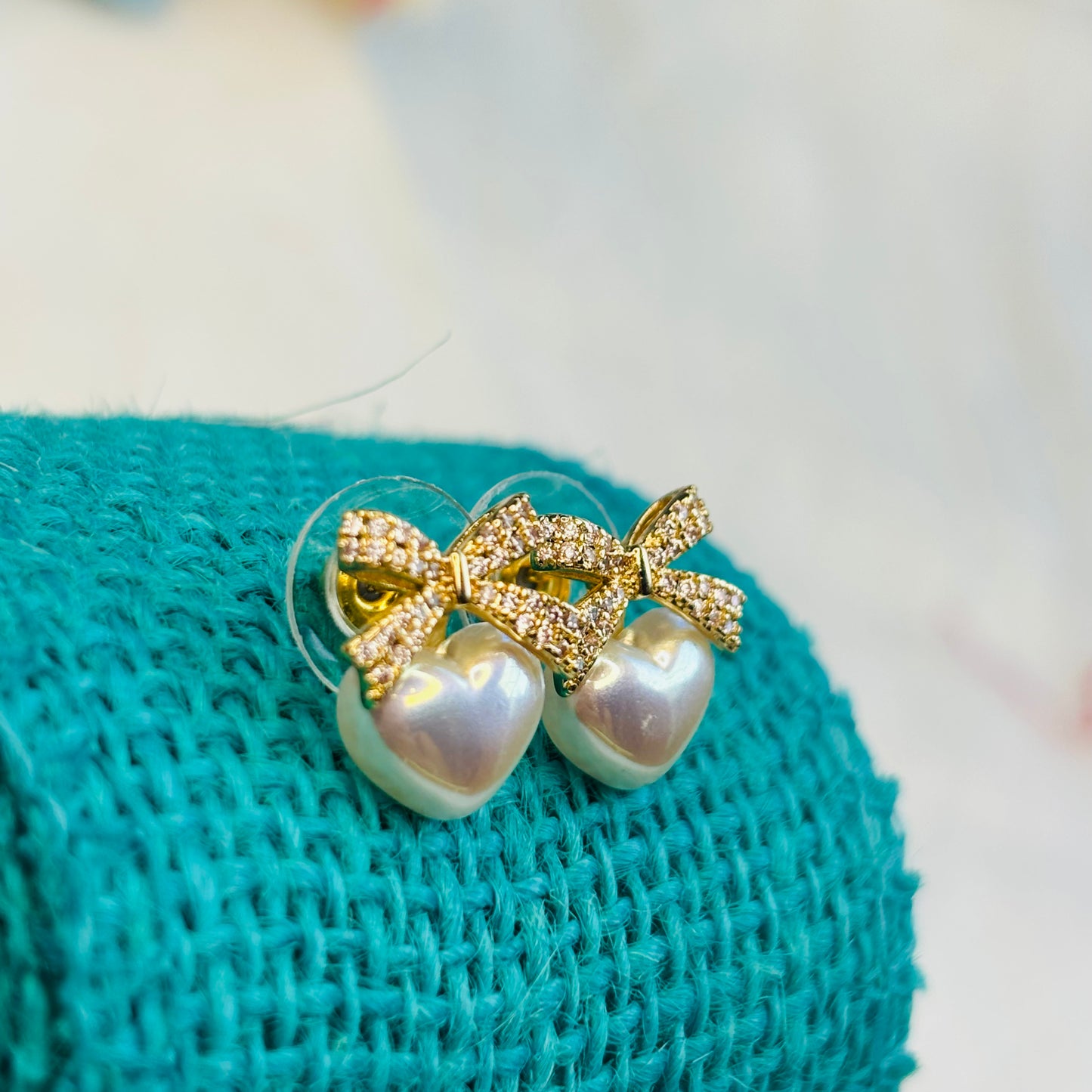 Pearl Heart-Bow Set