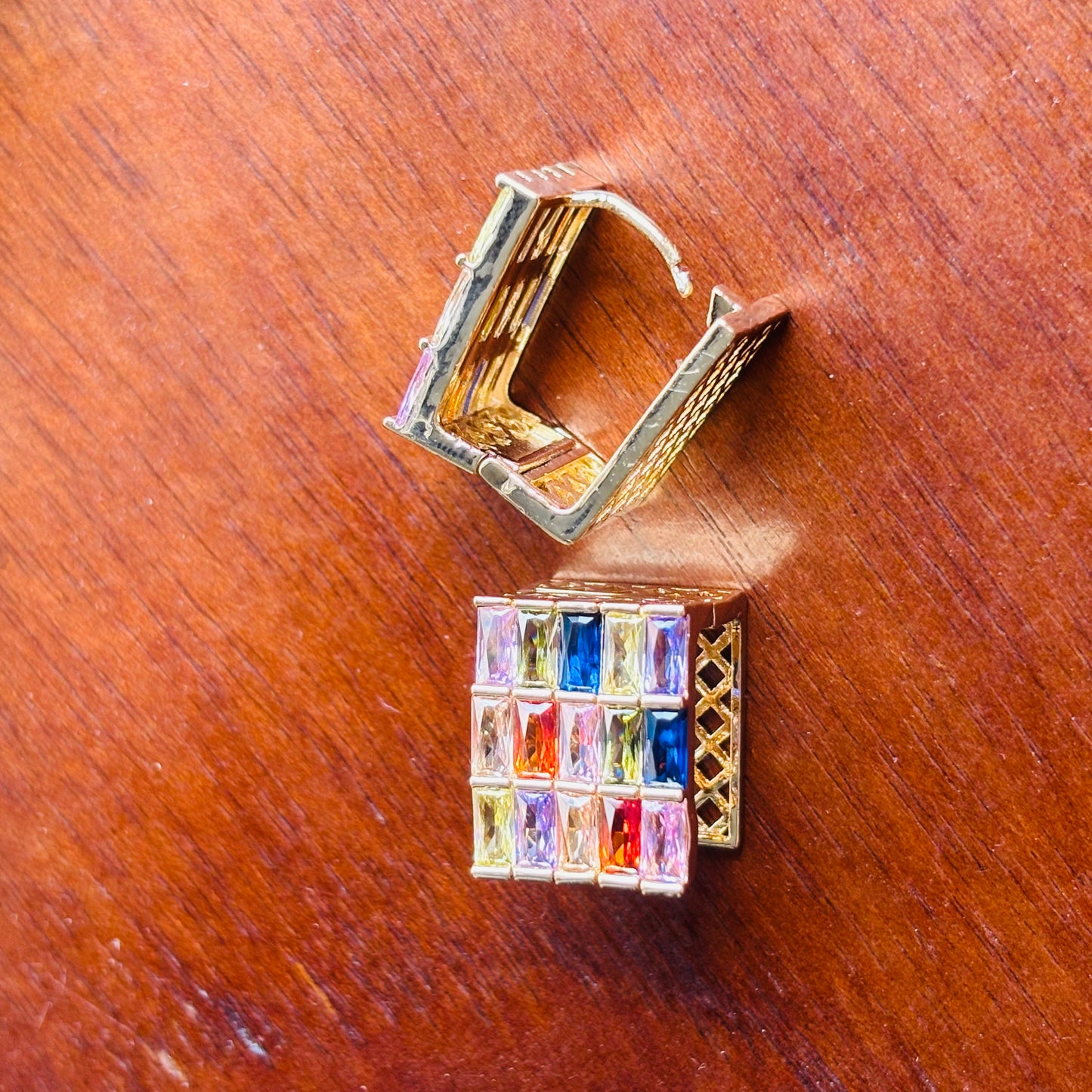 Gold-Toned Multicolor Crystal Studs