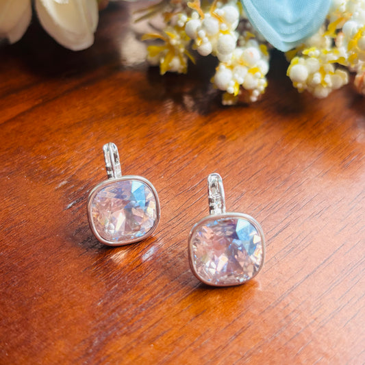 Crystal Peach Stud-Hoops