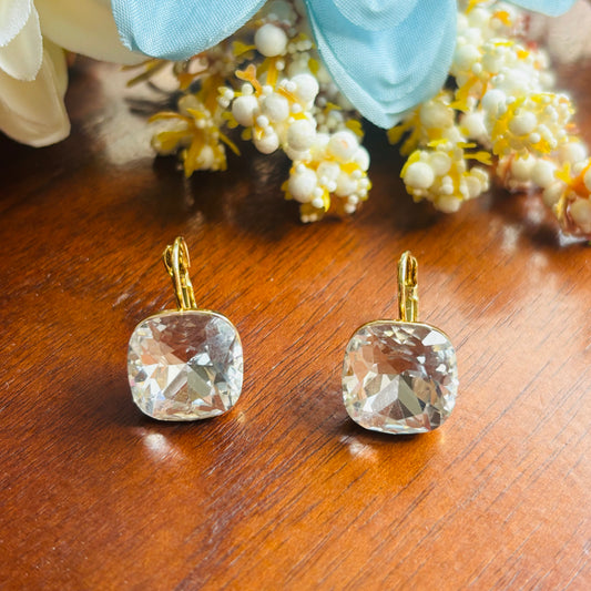 Clear Crystal Stud-Hoops