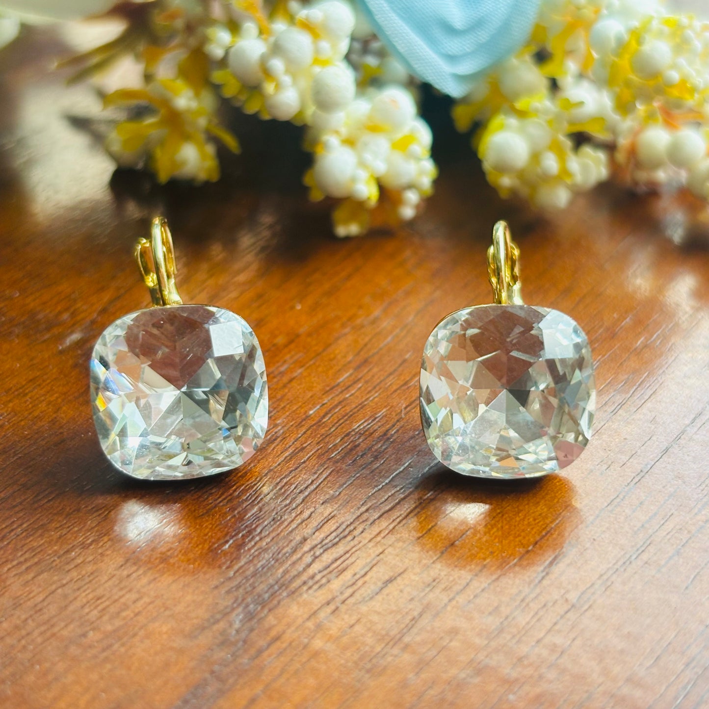 Clear Crystal Stud-Hoops