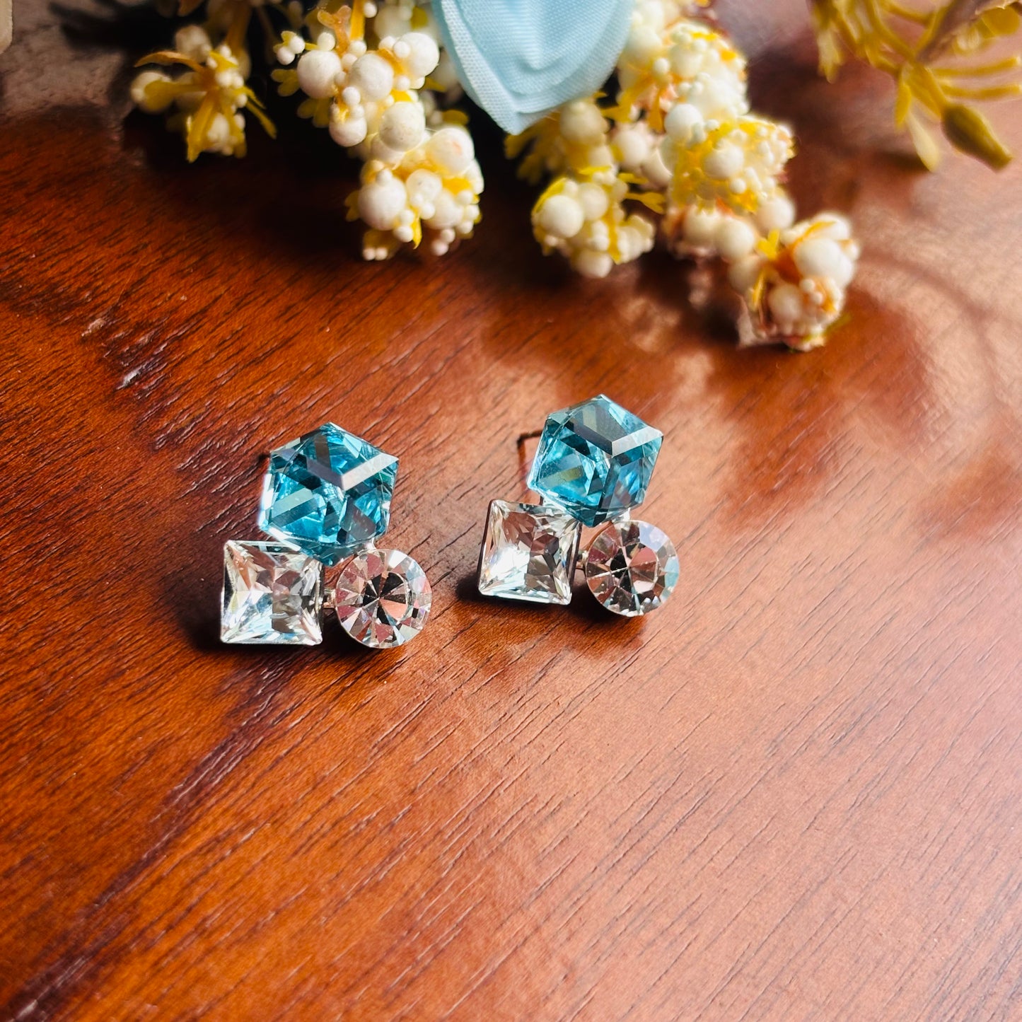 Ice-Blue Halo Studs